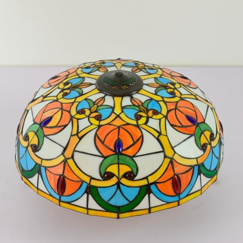 WDCDYQDH Tiffany-Lampenschirm-Ersatz, 50,8 x 25,4 cm, Buntglas, Libelle, Rose, Traube, Barock-Stil, Lampenschirm nur mit Kappe, passend für Tisch-, Pendel-, Boden- und Deckenleuchte, Orange WDCDYQDH Tiffany-Lampenschirm-Ersatz, 50,8 x 25,4 cm, Buntglas, Libelle, Rose, Traube, Barock-Stil, Lampenschirm nur mit Kappe, passend für Tisch-, Pendel-, Boden- und Deckenleuchte, Orange von WDCDYQDH