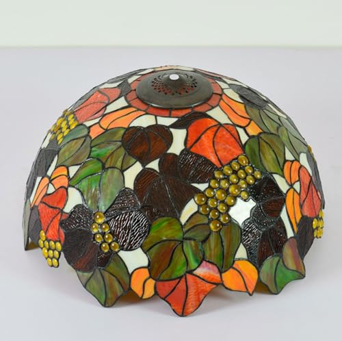 WDCDYQDH Tiffany-Lampenschirm-Ersatz, 50,8 x 25,4 cm, Buntglas, Libelle, Rose, Traube, Barock-Stil, Lampenschirm nur mit Kappe, passend für Tisch-, Pendel-, Boden- und Deckenleuchte WDCDYQDH Tiffany-Lampenschirm-Ersatz, 50,8 x 25,4 cm, Buntglas, Libelle, Rose, Traube, Barock-Stil, Lampenschirm nur mit Kappe, passend für Tisch-, Pendel-, Boden- und Deckenleuchte von WDCDYQDH