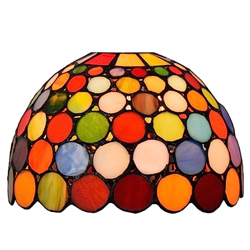 WDCDYQDH Tiffany-Lampenschirm aus Buntglas, einzeln, farbig, für Kronleuchter, Lampenschirm, Hängeleuchte, Wandersatz, Rot, Grün, Blau, Gelb, Orange, Rosa, Lila, 20,3 cm WDCDYQDH Tiffany-Lampenschirm aus Buntglas, einzeln, farbig, für Kronleuchter, Lampenschirm, Hängeleuchte, Wandersatz, Rot, Grün, Blau, Gelb, Orange, Rosa, Lila, 20,3 cm von WDCDYQDH