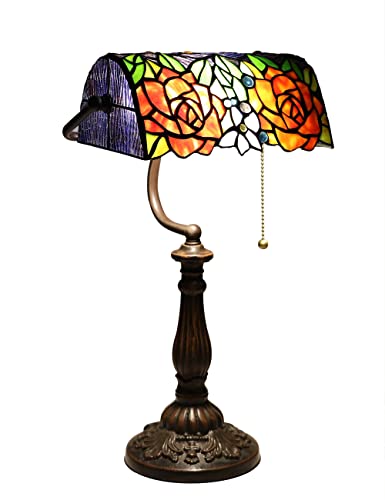 WDCDYQDH Traditioneller, handgefertigter, 12 Zoll breiter, zweifarbiger Lampenschirm aus Buntglas mit Rosendesign. WDCDYQDH Traditioneller, handgefertigter, 12 Zoll breiter, zweifarbiger Lampenschirm aus Buntglas mit Rosendesign. von WDCDYQDH