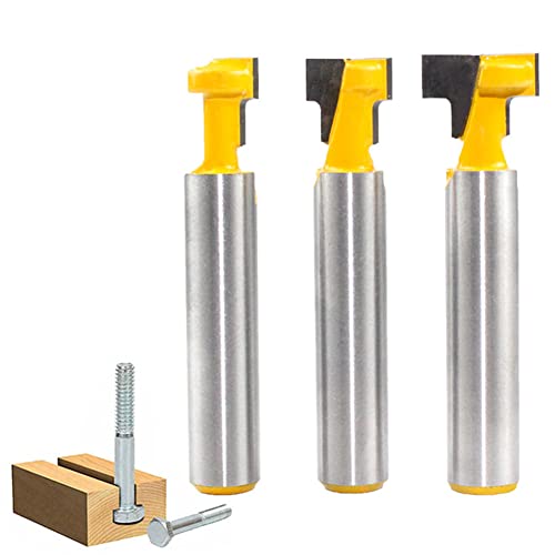 Fräser Schaft, 3-tlg 8mm T-Nutfräser Hartmetall, Fräsen Werkzeug Set, Holzbearbeitungswerkzeug Bit, T-Slot Cutter Router Bit Set, Nuten Fräsen für Gängige Sechskantschrauben Fräser Schaft, 3-tlg 8mm T-Nutfräser Hartmetall, Fräsen Werkzeug Set, Holzbearbeitungswerkzeug Bit, T-Slot Cutter Router Bit Set, Nuten Fräsen für Gängige Sechskantschrauben von Whcctl