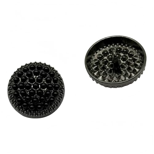 Runde Metall-Strass-Knöpfe für Kleidung, DIY, Nähzubehör, Hochzeit, Dekaration, Großhandel, Luxus, Mode, Dekor-Knöpfe (schwarze Perle + Pistolenschwarz, 23 mm), 5 Stück von WDFCSIX