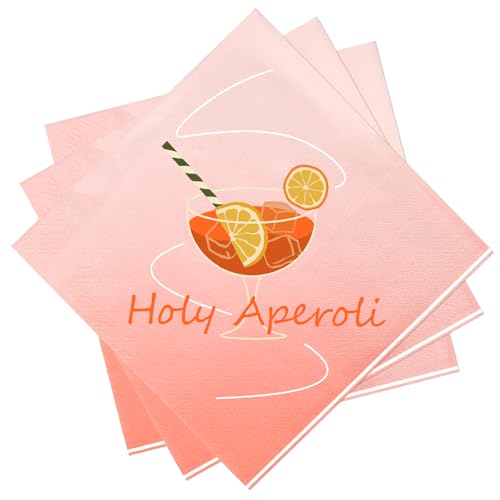 50 Stück Servietten Aperol spritz 33x33cm, Holy Aperoli Servietten Orange Party Aperol Geschenk für Aperolliebhaber, Papierservietten Aperol Deko für Mottopartys, Geburtstage (A) von WDJLNZB