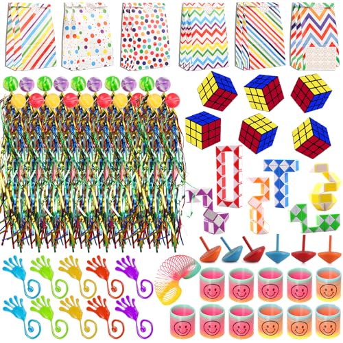 Kindergeburtstag Mitgebsel Set, Kleine Geschenke Kindergeburtstag, Klatschhand Flummis Regenbogen Spielzeug Mini Zauberwürfel Kreiselspielzeug Geschenktüte, Party-Mitgebsel für Mädchen Jungen Kindergeburtstag Mitgebsel Set, Kleine Geschenke Kindergeburtstag, Klatschhand Flummis Regenbogen Spielzeug Mini Zauberwürfel Kreiselspielzeug Geschenktüte, Party-Mitgebsel für Mädchen Jungen von WDJLNZB