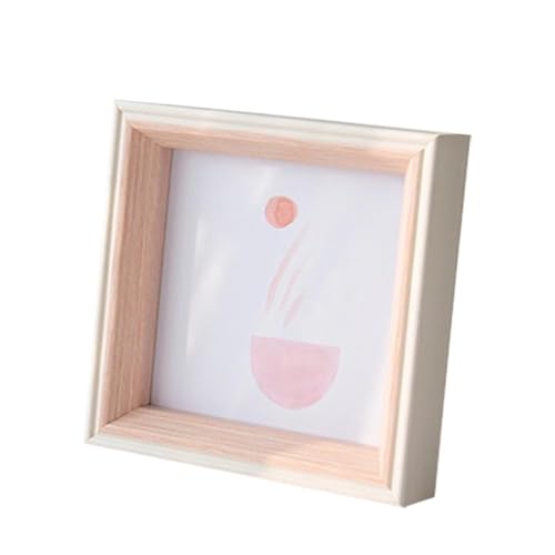 Bilderrahmen Quadratischer Bilderrahmen aus Kunstharz, Fotohalter, 14 x 14, 16 x 16, 19 x 19 cm, Holz-Bilderrahmen for Aufhängen von Bildern an der Wand, Foto-Dekor(Cream Pink,14.2cm x 14.2cm) von WDSBZNB