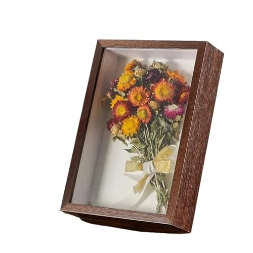 WDSBZNB Bilderrahmen 1/2/3 STÜCKE 3D Display Shadow Box Holz Bilderrahmen 3 cm Tiefe DIY Holz Fotorahmen for Home Wand-dekor(Brown-10inch,2PCS) von WDSBZNB