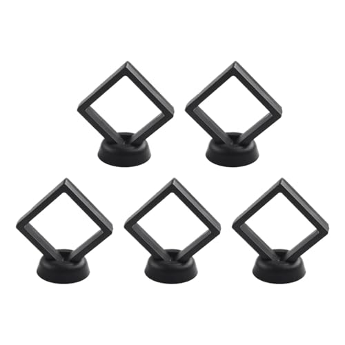 WDSBZNB Bilderrahmen 5/10 Stück 3D schwebender Bilderrahmen, Schattenbox, Schmuckständer, Ringanhängerständer, Schutz, Schmuckstein-Displaybox(Black 5PCS) von WDSBZNB