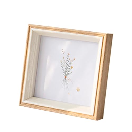 WDSBZNB Bilderrahmen Quadratischer Bilderrahmen aus Kunstharz, Fotohalter, 14 x 14, 16 x 16, 19 x 19 cm, Holz-Bilderrahmen for Aufhängen von Bildern an der Wand, Foto-Dekor(Beige,21.8cm x 21.8cm) von WDSBZNB