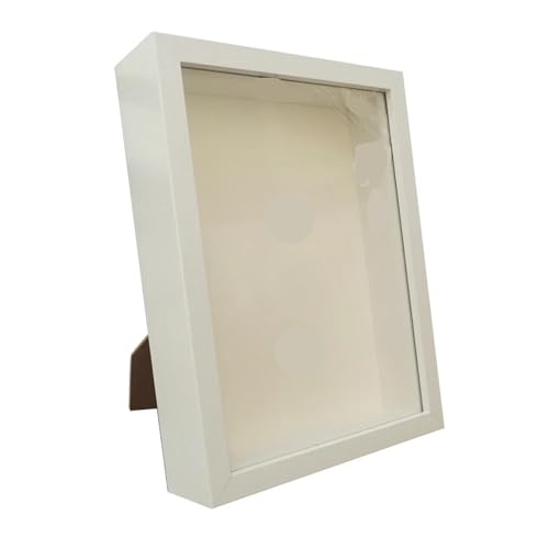 WDSBZNB Bilderrahmen Schattenbox-Rahmen, Blumenstrauß-Display, Blumenetui, Tiefe 3 cm, Holz-Fotorahmen zur Anzeige dreidimensionaler Geschenke(White Frame,25X25cm) von WDSBZNB