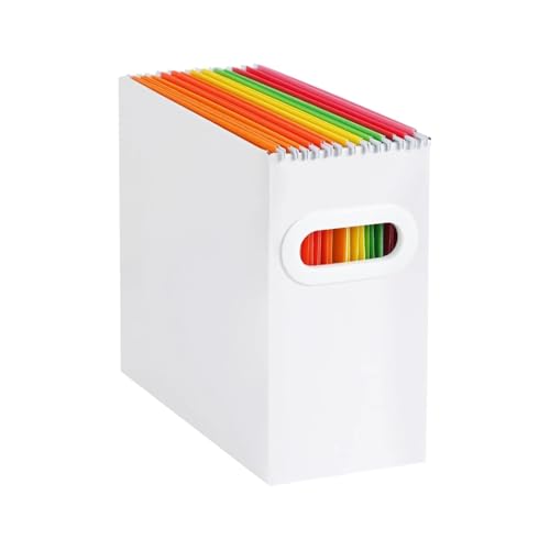 WDSBZNB Dokumentenbox 2 Stück zusammenklappbare Aktenbox mit Metallgriff, platzsparendes Design ohne Abdeckung, Aufbewahrungsbox, Akten-Organizer for Notizbücher, Zeitschriften, Dokumente(White) von WDSBZNB