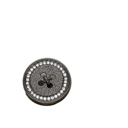 WDSBZNB Strassknöpfe 10 Stück Kreative Schaftknöpfe Modische diamantbesetzte Metallschaftknöpfe Knöpfe Bekleidungszubehör(Black,18mm) von WDSBZNB