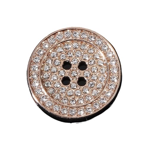 WDSBZNB Strassknöpfe 10 Stück Modische Knöpfe Volle Abdeckung Strass Schöne 4-Loch Knöpfe DIY Bekleidung Dekorative Knöpfe(Gold,20mm) von WDSBZNB
