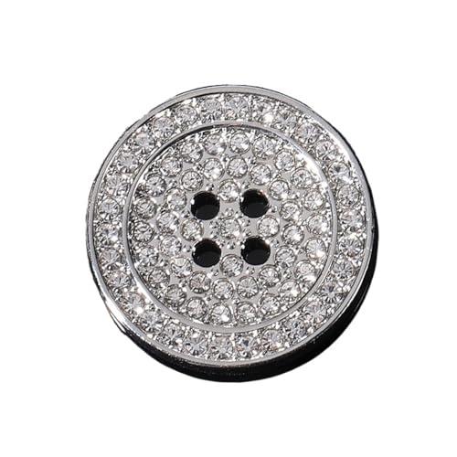 WDSBZNB Strassknöpfe 10 Stück Modische Knöpfe Volle Abdeckung Strass Schöne 4-Loch Knöpfe DIY Bekleidung Dekorative Knöpfe(Silver,20mm) von WDSBZNB