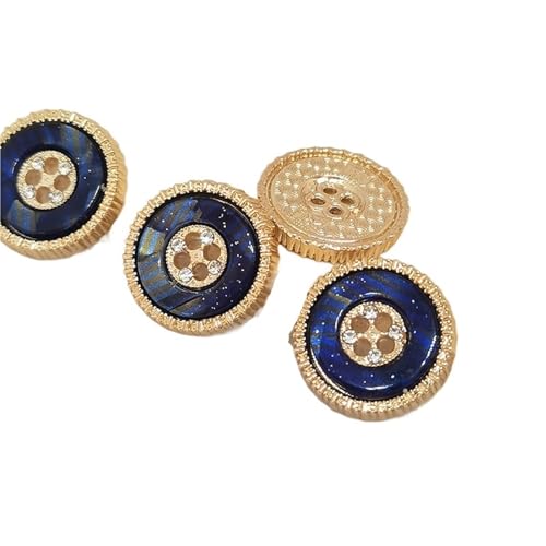 WDSBZNB Strassknöpfe 18/20/23/25MM Multicolor Metall 4 Tasten Von Kleidung Mode Decor Strass Button Makers Handwerk DIY(10th,25mm 6pcs) von WDSBZNB