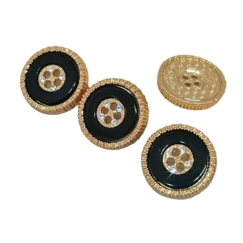 WDSBZNB Strassknöpfe 18/20/23/25MM Multicolor Metall 4 Tasten Von Kleidung Mode Decor Strass Button Makers Handwerk DIY(4th,18mm 6pcs) von WDSBZNB