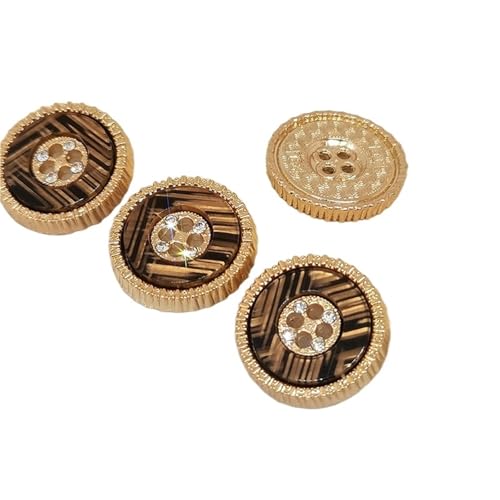 WDSBZNB Strassknöpfe 18/20/23/25MM Multicolor Metall 4 Tasten Von Kleidung Mode Decor Strass Button Makers Handwerk DIY(6th,18mm 6pcs) von WDSBZNB