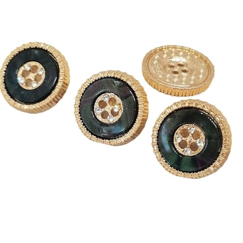 WDSBZNB Strassknöpfe 18/20/23/25MM Multicolor Metall 4 Tasten Von Kleidung Mode Decor Strass Button Makers Handwerk DIY(8th,18mm 6pcs) von WDSBZNB