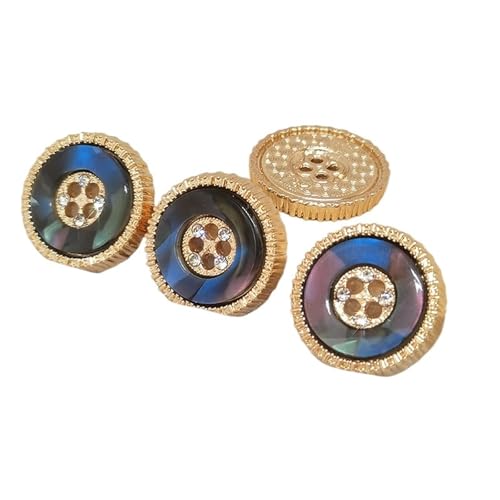 WDSBZNB Strassknöpfe 18/20/23/25MM Multicolor Metall 4 Tasten Von Kleidung Mode Decor Strass Button Makers Handwerk DIY(9th,18mm 6pcs) von WDSBZNB