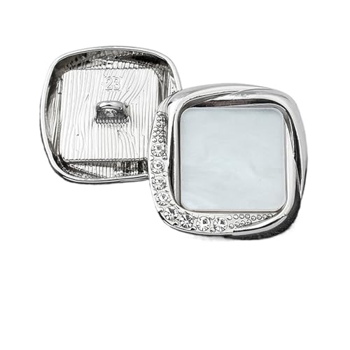 WDSBZNB Strassknöpfe 3 STÜCKE Luxus Quadrat Strass Metallknöpfe for Kleidung Nähzubehör Frauen Wollmantel Hemdknöpfe Handdekoration(LA-5-84-10,23MM) von WDSBZNB