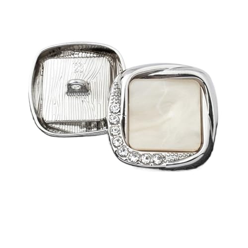 WDSBZNB Strassknöpfe 3 STÜCKE Luxus Quadrat Strass Metallknöpfe for Kleidung Nähzubehör Frauen Wollmantel Hemdknöpfe Handdekoration(LA-5-84-2,25mm) von WDSBZNB