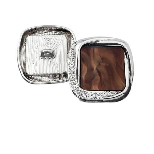 WDSBZNB Strassknöpfe 3 STÜCKE Luxus Quadrat Strass Metallknöpfe for Kleidung Nähzubehör Frauen Wollmantel Hemdknöpfe Handdekoration(LA-5-84-3,25mm) von WDSBZNB