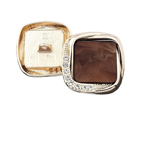 WDSBZNB Strassknöpfe 3 STÜCKE Luxus Quadrat Strass Metallknöpfe for Kleidung Nähzubehör Frauen Wollmantel Hemdknöpfe Handdekoration(LA-5-84-5,20mm) von WDSBZNB