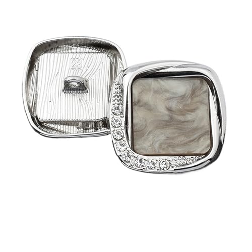 WDSBZNB Strassknöpfe 3 STÜCKE Luxus Quadrat Strass Metallknöpfe for Kleidung Nähzubehör Frauen Wollmantel Hemdknöpfe Handdekoration(LA-5-84-6,23MM) von WDSBZNB