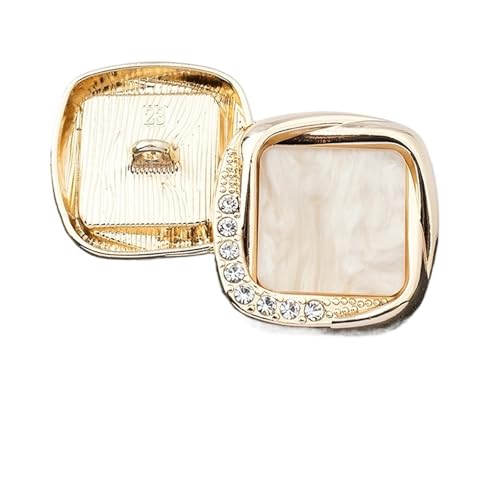 WDSBZNB Strassknöpfe 3 STÜCKE Luxus Quadrat Strass Metallknöpfe for Kleidung Nähzubehör Frauen Wollmantel Hemdknöpfe Handdekoration(LA-5-84-9,23MM) von WDSBZNB