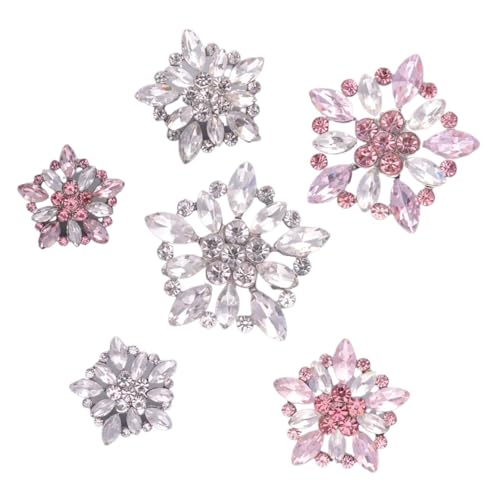 WDSBZNB Strassknöpfe 4 stücke 19/24/32mm Funkelnden Strass Kristall Blume Tasten for Gestrickte Frauen Shirts Tops Kleid Dekorative Nähen Tasten DIY(Silver,19mm) von WDSBZNB