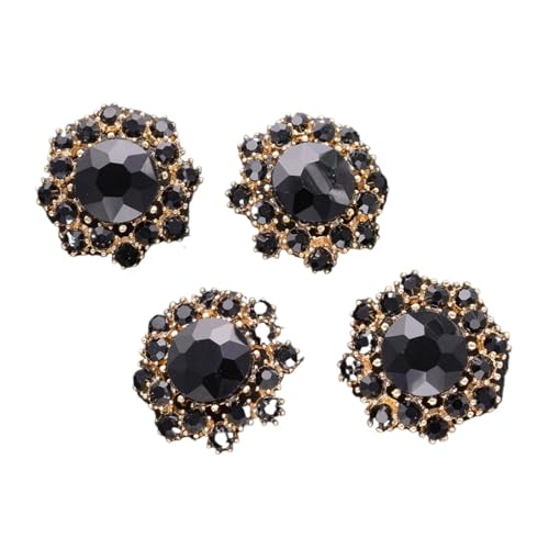 WDSBZNB Strassknöpfe 4 stücke Blume Strass Metall Knöpfe for Mantel Shirts Strickjacke Kragen Kleid Mode Dekorative Knöpfe Zubehör(JRB-A5736-3,17mm) von WDSBZNB