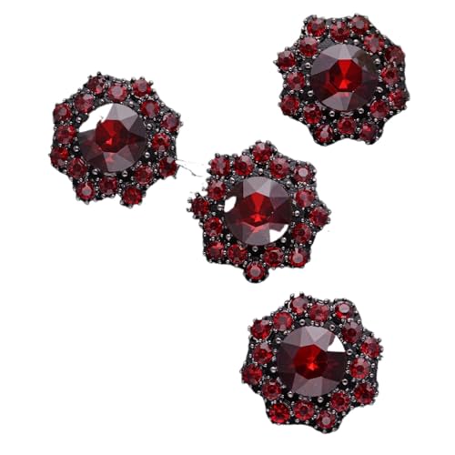 WDSBZNB Strassknöpfe 4 stücke Blume Strass Metall Knöpfe for Mantel Shirts Strickjacke Kragen Kleid Mode Dekorative Knöpfe Zubehör(JRB-A5736-4,17mm) von WDSBZNB