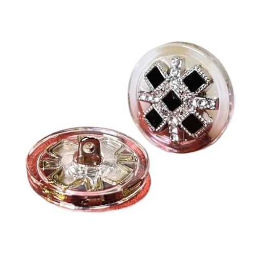 WDSBZNB Strassknöpfe 5 Stück Exquisite Luxus-Diamanten, transparente Metallknöpfe aus Kunstharz, for Pullover, Mäntel, Blazer, Jacken, Elegante dekorative Knöpfe(25mm-5pcs) von WDSBZNB