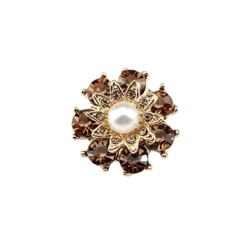 WDSBZNB Strassknöpfe 6 STÜCKE Mode Metallknöpfe for Kleidung Strass Legierung Perle Exquisite Blume Knopf Nähen Handarbeit Kleidung Zubehör(5-104) von WDSBZNB