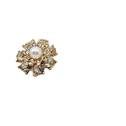 WDSBZNB Strassknöpfe 6 STÜCKE Mode Metallknöpfe for Kleidung Strass Legierung Perle Exquisite Blume Knopf Nähen Handarbeit Kleidung Zubehör(5-104-1) von WDSBZNB