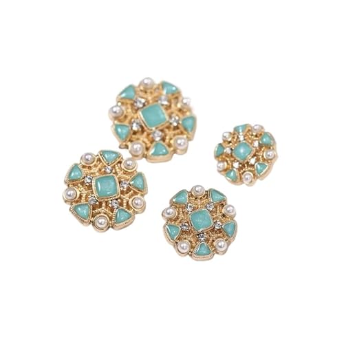 WDSBZNB Strassknöpfe Farbige Diamant-Metallknöpfe for Damenhemden, Pullover, Mäntel, Kleidungsdekoration(Green,23mm-10pcs) von WDSBZNB