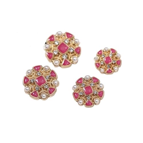 WDSBZNB Strassknöpfe Farbige Diamant-Metallknöpfe for Damenhemden, Pullover, Mäntel, Kleidungsdekoration(Red,23mm-10pcs) von WDSBZNB