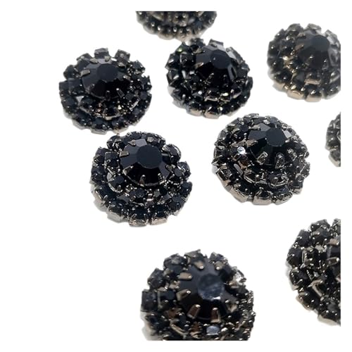 WDSBZNB Strassknöpfe Schwarze Strassknöpfe for Kleidung, elegant, handgefertigt, Metallknopf for Damenmäntel, Nähzubehör, DIY, 6 Stück WDSBZNB Strassknöpfe Schwarze Strassknöpfe for Kleidung, elegant, handgefertigt, Metallknopf for Damenmäntel, Nähzubehör, DIY, 6 Stück von WDSBZNB