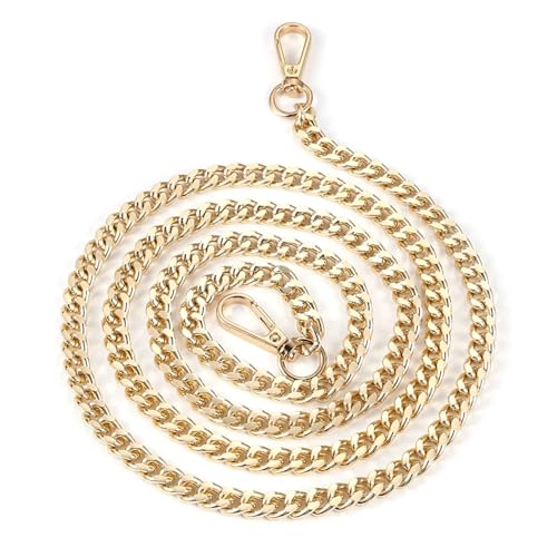 WDSBZNB Taschenkette 120 cm Handtaschenkette DIY Metallriemen Griff Ersatz for Damen Umhängetasche(Gold) von WDSBZNB
