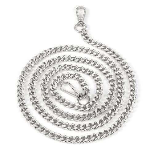 WDSBZNB Taschenkette 120 cm Handtaschenkette DIY Metallriemen Griff Ersatz for Damen Umhängetasche(Silver) von WDSBZNB