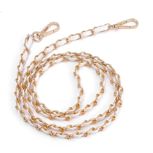 WDSBZNB Taschenkette 120 cm Langer Taschengurt for Umhängetaschen, Schultertaschengurt, Ersatzzubehör for Handtaschen, 8 Mm Breite Tasche(White) von WDSBZNB