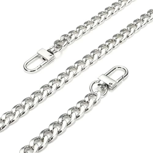 WDSBZNB Taschenkette 120 cm Metall-Handtaschen-Kettenriemen-Griff-Ersatz for Handtaschen-Umhängetaschen, Breite 7 mm(Silver) von WDSBZNB