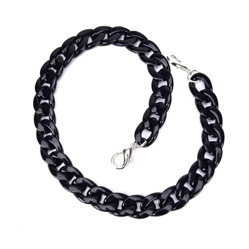 WDSBZNB Taschenkette 1PC Fisch Knochen 60cm Harz Kette Tasche Strap Handtasche Kunststoff Strap Mode Frauen Tasche Zubehör Schulter Gurt(Black) von WDSBZNB