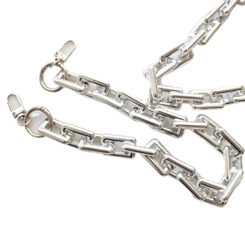 WDSBZNB Taschenkette 1PC Harz Ersatz Kette Abnehmbare Teile Gold Strap Frauen Schulter Griff Quadratische Kette Frau Tasche Zubehör 30/40/50/60cm(Silver,40cm) von WDSBZNB