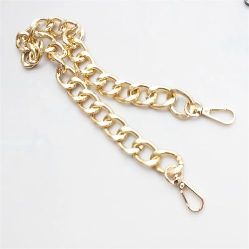 WDSBZNB Taschenkette 30/60/100 cm Metall Kettenriemen for Taschen DIY Griffe Crossbody Zubehör for Handtasche Abnehmbarer Ersatz Geldbörse Kettenriemen(Gold,30cm) von WDSBZNB