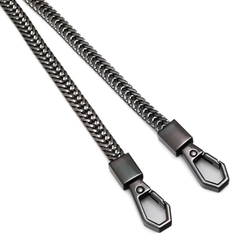 WDSBZNB Taschenkette 7 Mm Ersatz-Geldbörsenkette, Schultertaschengurte, Kleine Handtaschen-Geldbörsen-Griffketten, Taschenkette, DIY-Taschengurt(Black,40cm) von WDSBZNB