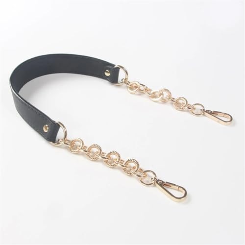 WDSBZNB Taschenkette Damen-Schultertaschengurte, Ersatz-Handtaschenketten, PU-Leder, Taschengurt, Lange Gürtel, Taschengriff, Schnalle, Geldbörsengurte(Black golden) von WDSBZNB