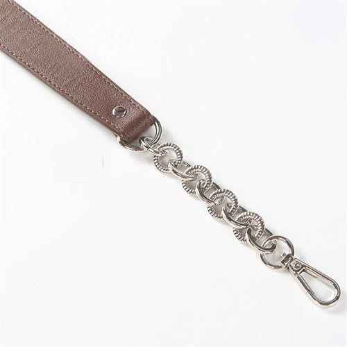 WDSBZNB Taschenkette Damen-Schultertaschengurte, Ersatz-Handtaschenketten, PU-Leder, Taschengurt, Lange Gürtel, Taschengriff, Schnalle, Geldbörsengurte(Brown Silver) von WDSBZNB