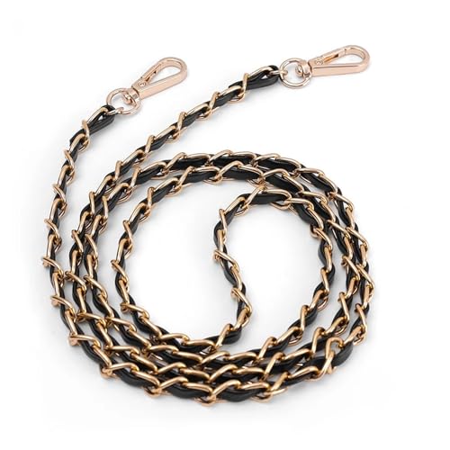 WDSBZNB Taschenkette Ledertaschenriemen for Umhängetaschen, Ersatzkette, Schwarz, Weiß, Handtaschenriemen, Geldbörsenzubehör, 120 cm(Black) von WDSBZNB