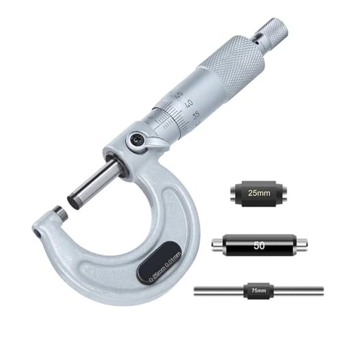 WDSOPK Digitaler Messschieber, Mechanischer Spiralmikrometer 0,01 Mm Außenmikrometer Schraubenmikrometer Hochpräzise Messwerkzeuge Mit Teilstrichen Für Präzise, Wiederholbare Me（1-0-25Mm） von WDSOPK