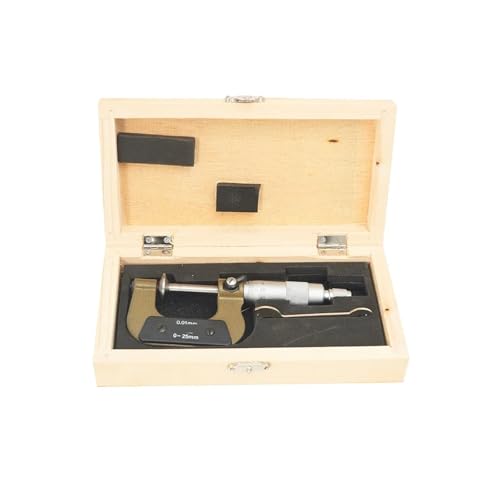 WDSOPK Digitaler Messschieber, Öffentliche Normallinie, Mechanisches Mikrometer, Zahnradmesswerkzeug, 0–25 Mm, 25–50 Mm, 50–75 Mm, 4Cr13-Edelstahl-Scheibenmikrometer Für Präzise（Beige-0-25Mm） von WDSOPK